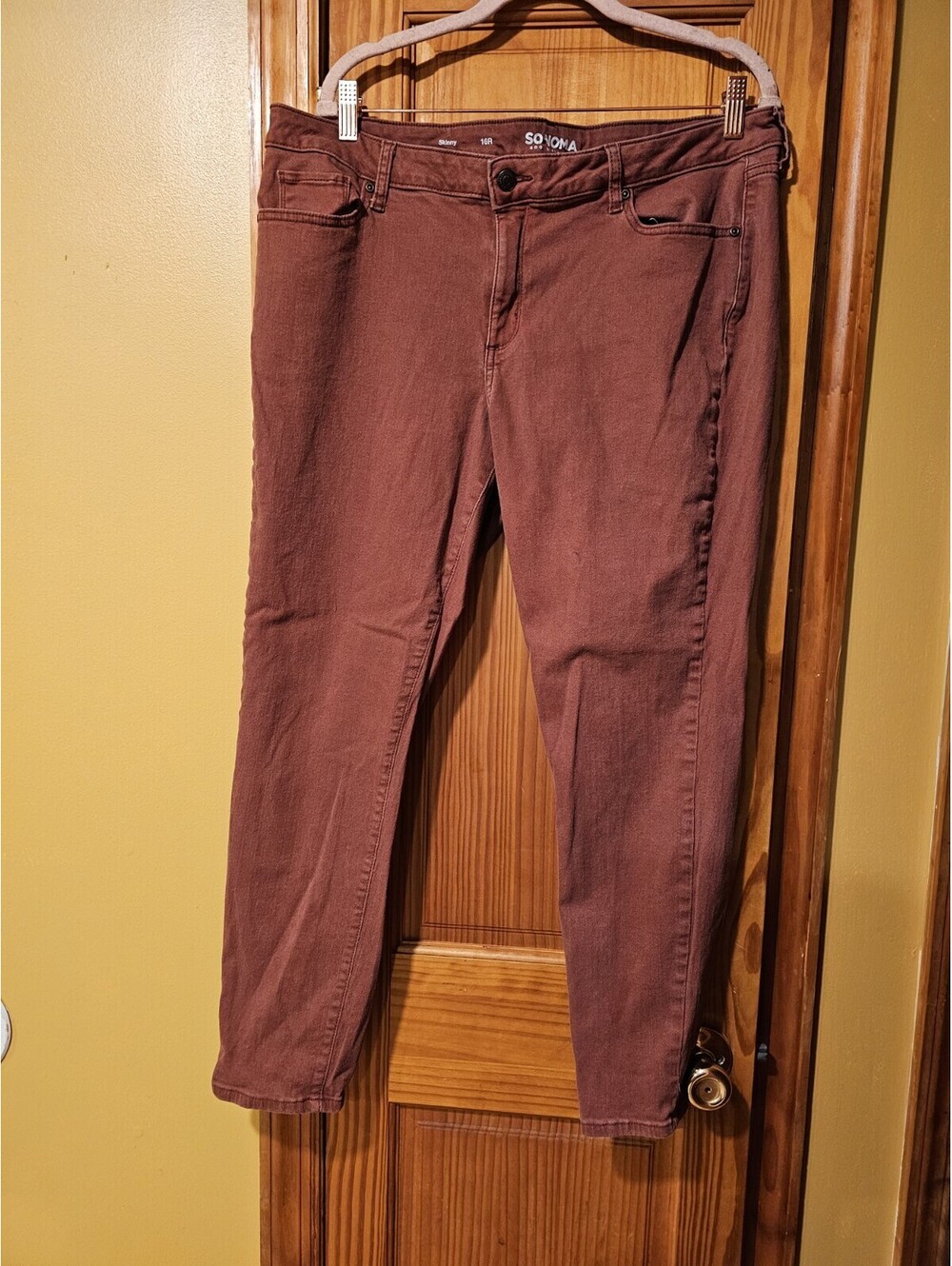 Sonoma Skinny 16R Womens Plus Jeans Burnt Sienna